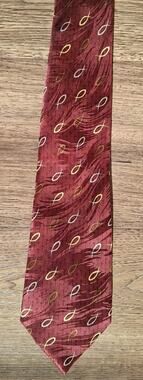 Divinity Tie Ichthys/Jesus Fish & Cross Pattern Burgundy Wide 100% Silk Handmade
